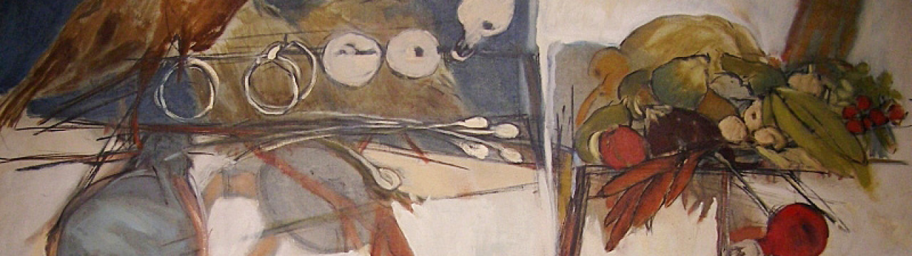 Dorothy Koppelman, "Birds, Bulbs, and Stamp" detail