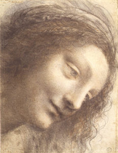 Leonardo da Vinci, "Head of the Virgin in Three-Quarter View Facing to the Right"